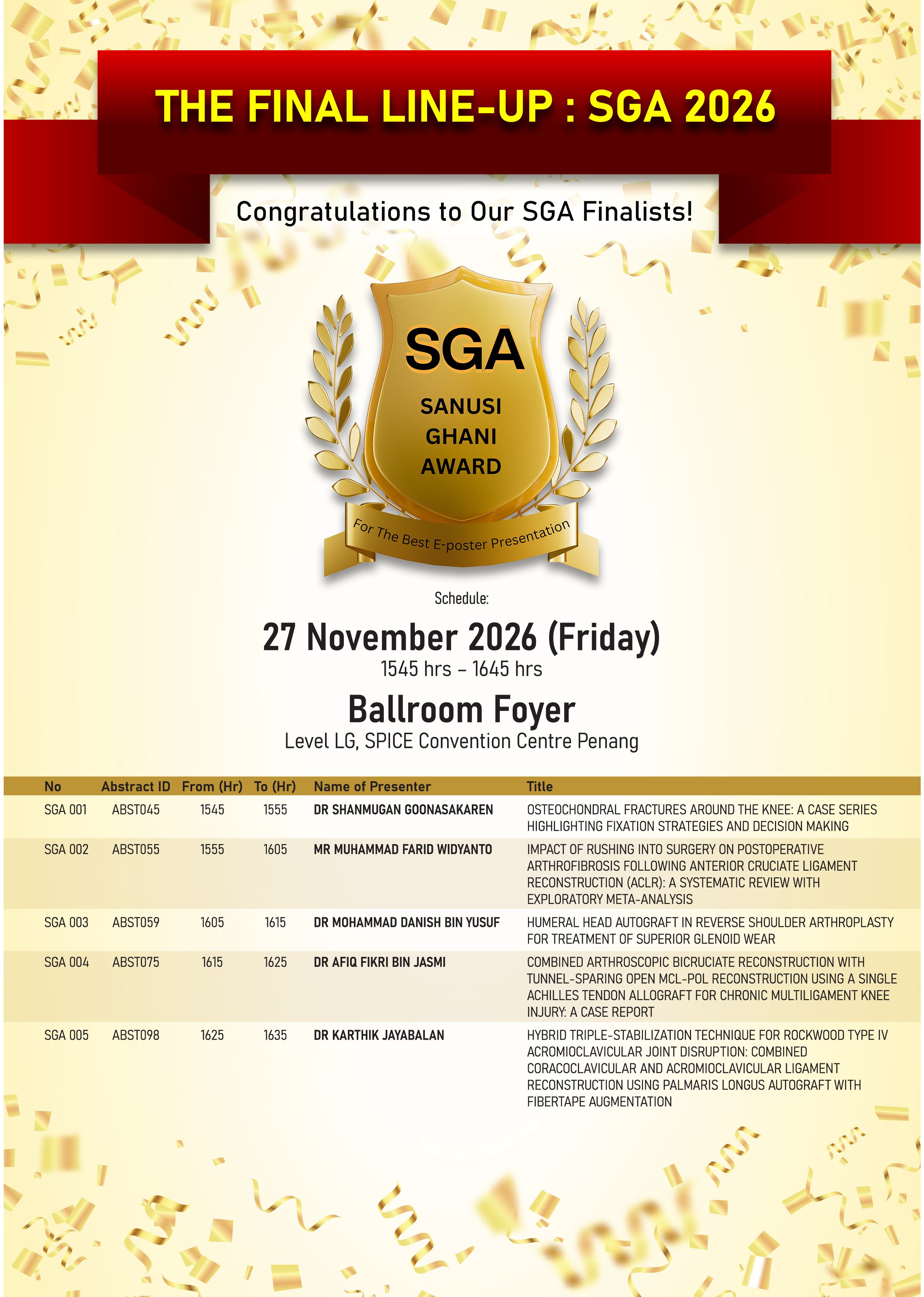 SGA Finalists